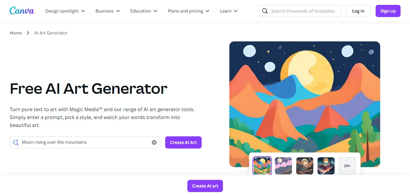 Canva Free AI Art Generator