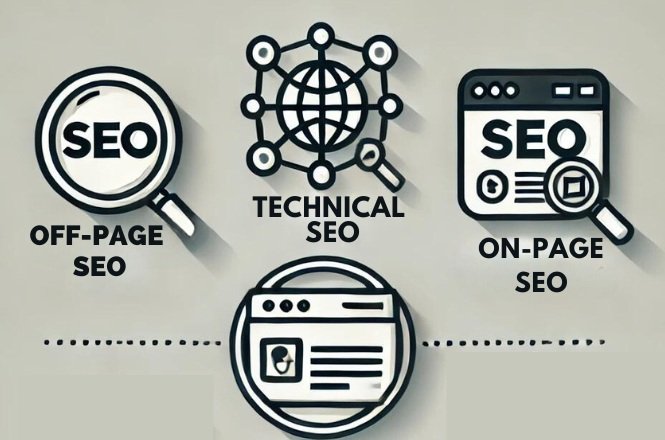 Fundamentals of SEO: keyword research, on-page SEO, off-page SEO, technical SEO, and content optimization.