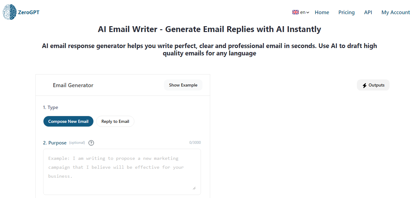 ZeroGPT Email Helper AI Tool for Email Writing